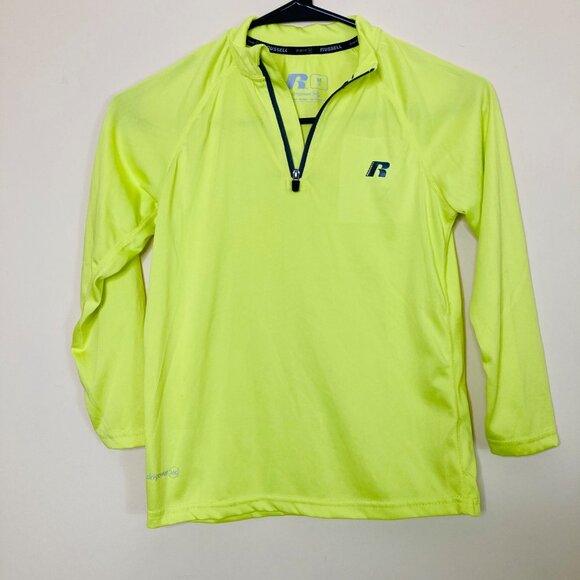 Russell Athletic Performance Shirt Boy’s Medium 8 Neon Yellow dri-power 360 - Picture 1 of 8